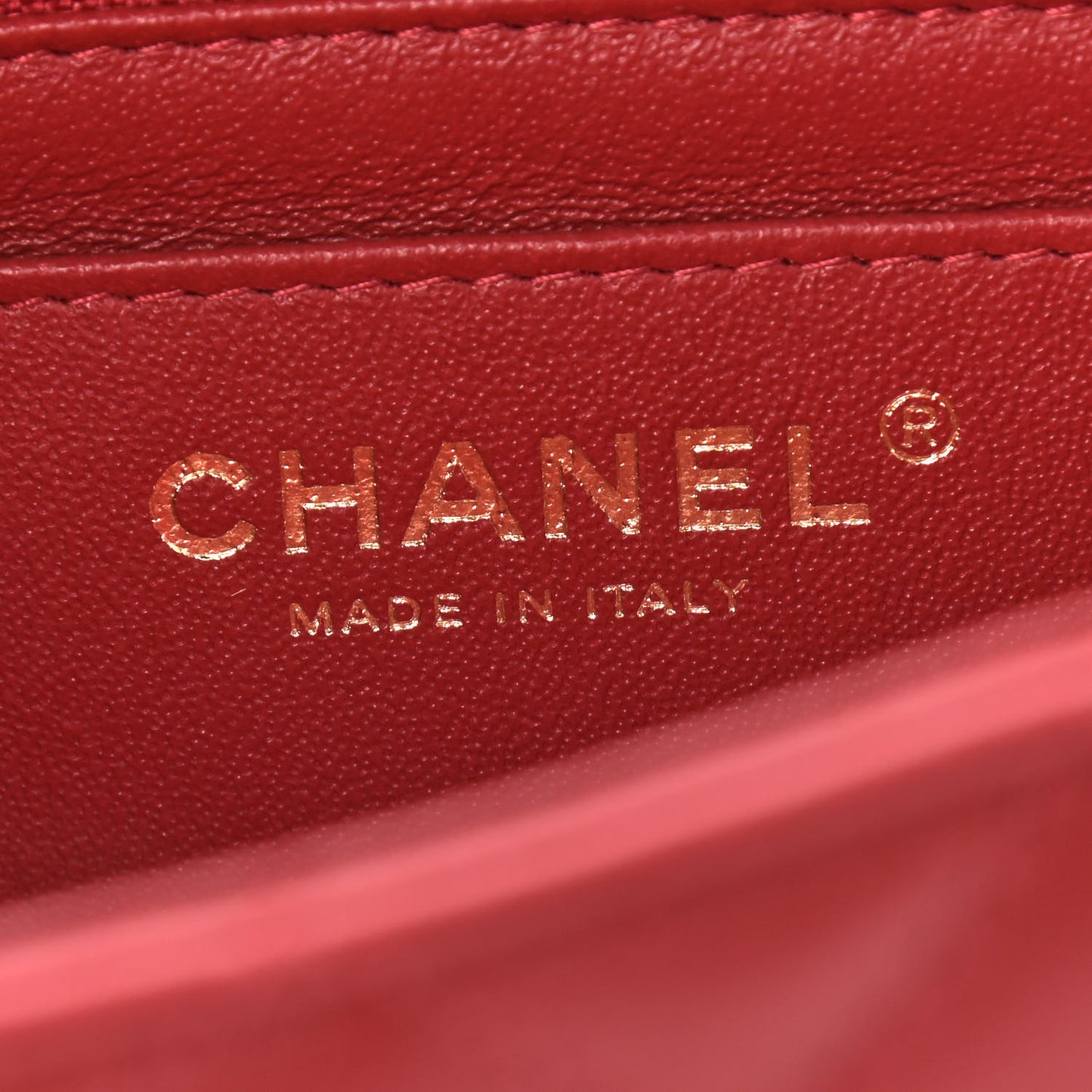 Lambskin Quilted Mini Rectangular Flap Red
