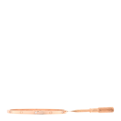 Cartier 18K Pink Gold 6 Diamond Small LOVE Bracelet 18 6 of 6