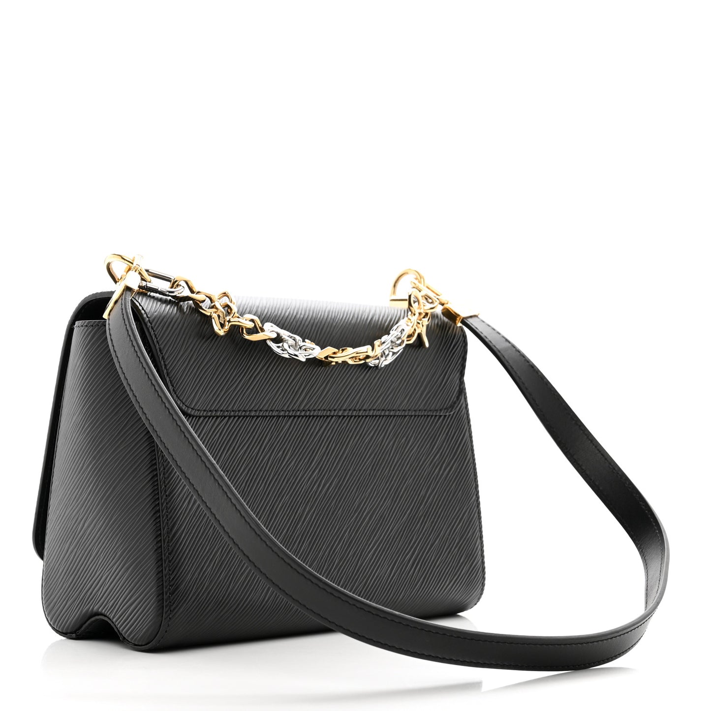 Epi Twist Flowers Chain Shoulder Bag MM Black