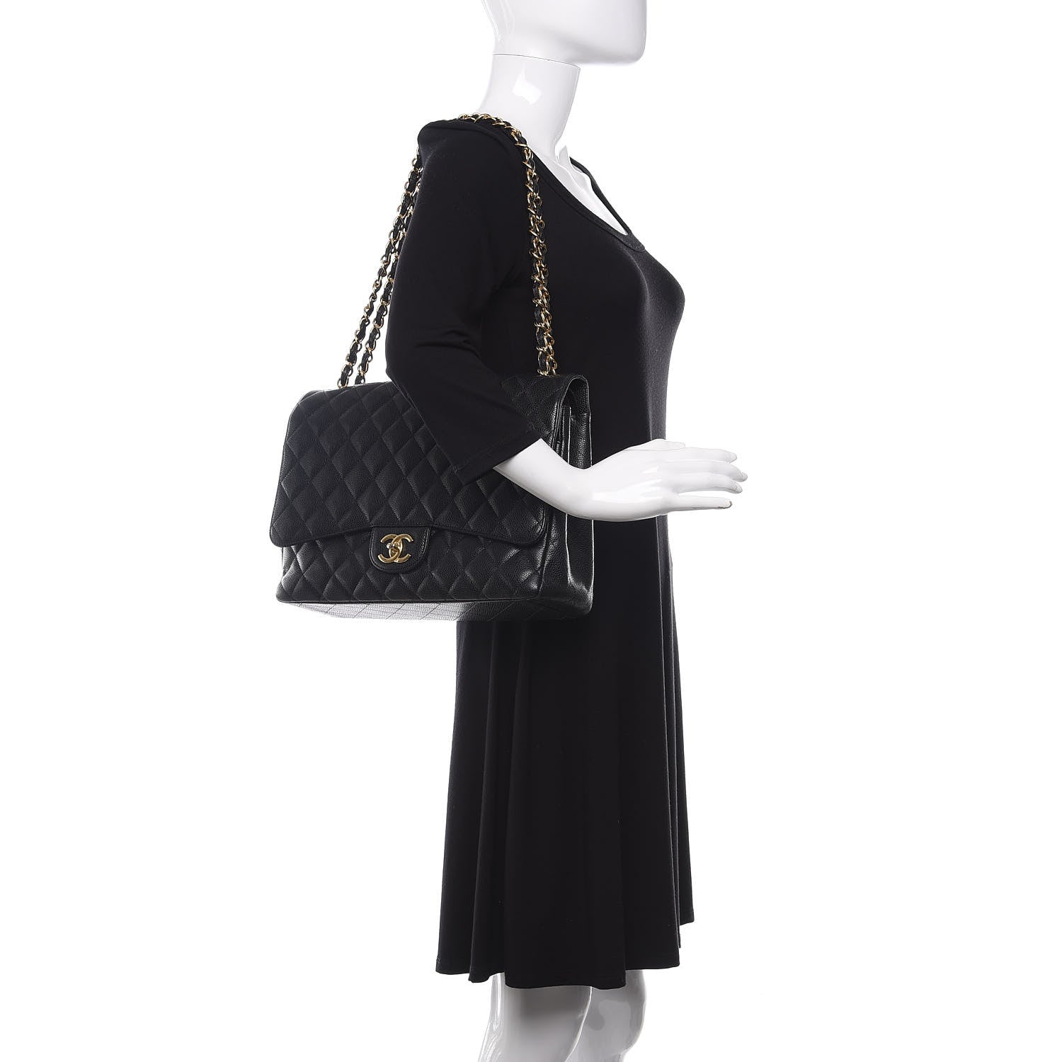 Chanel Caviar Quilted Maxi Double Flap Black 2 of 11