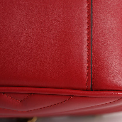 Gucci Calfskin Matelasse Small GG Marmont Shoulder Bag Hibiscus Red 16 of 16