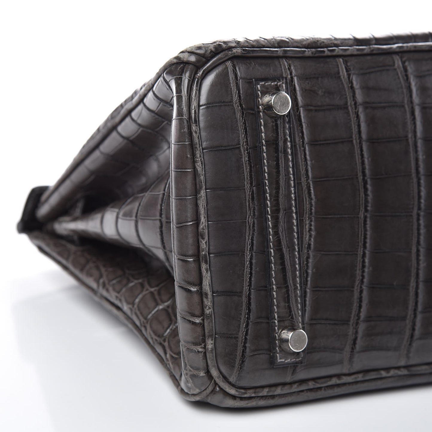 Matte Niloticus Crocodile Birkin 30 Gris Elephant