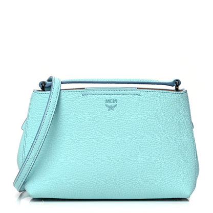 MCM Grained Calfskin Mini Tote Light Blue 1 of 10