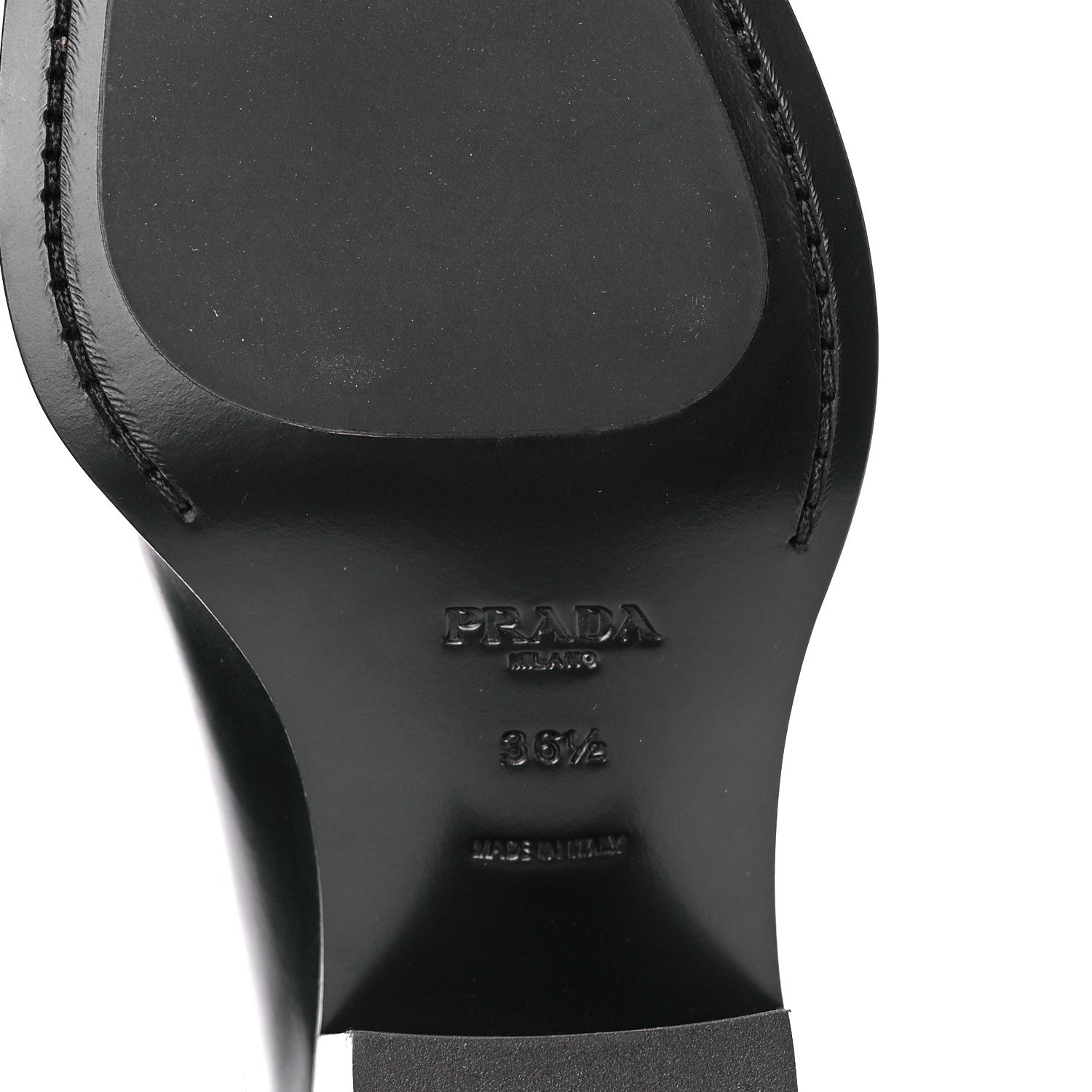 Prada Spazzolato Metal Triangle Logo Texano Pointed Toe 55mm Mules 36.5 Black 7 of 8