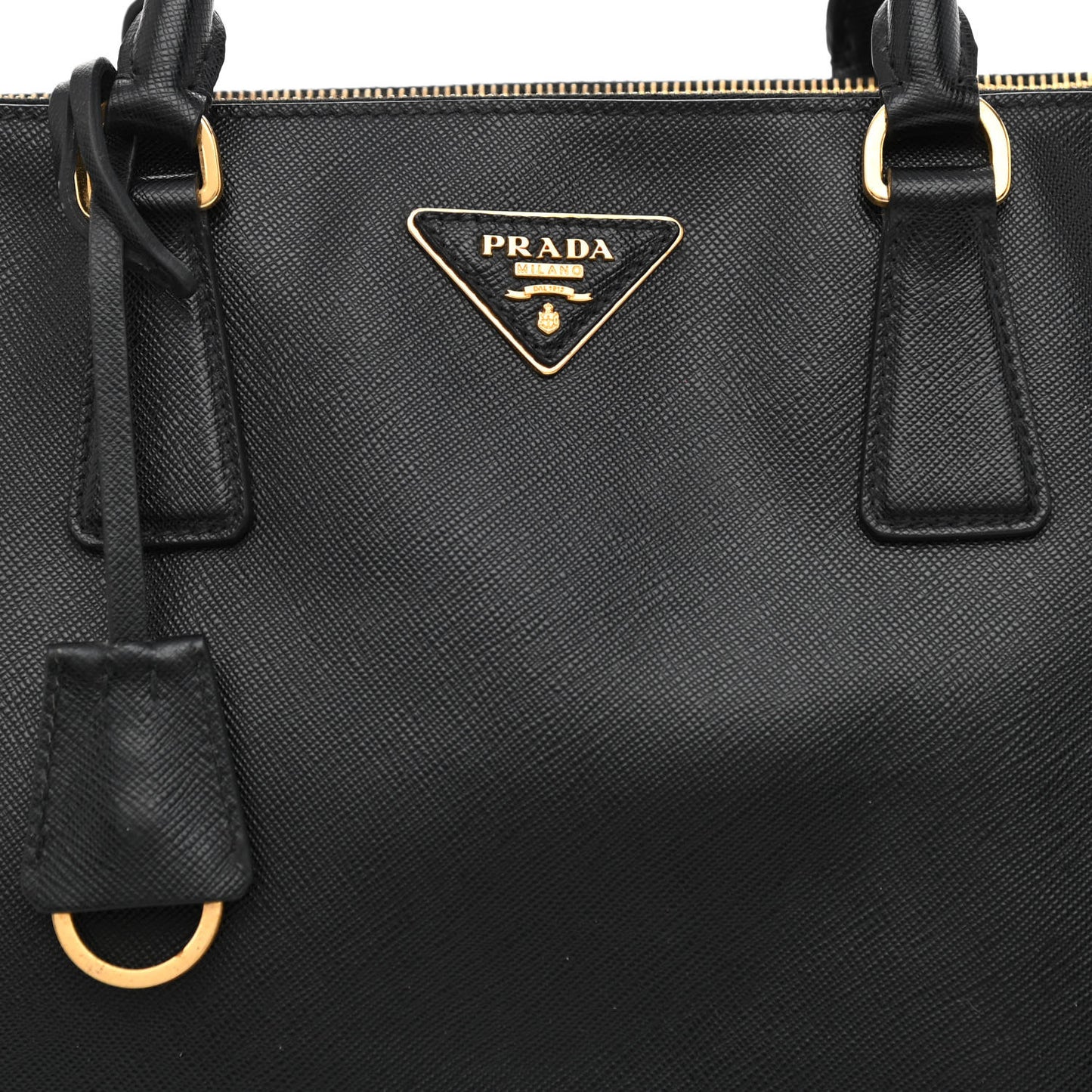 Saffiano Medium Galleria Double Zip Tote Black