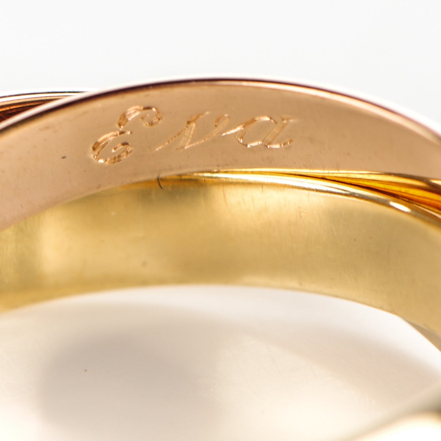 18K Pink Yellow White Gold Classic Trinity Ring 53 6.25