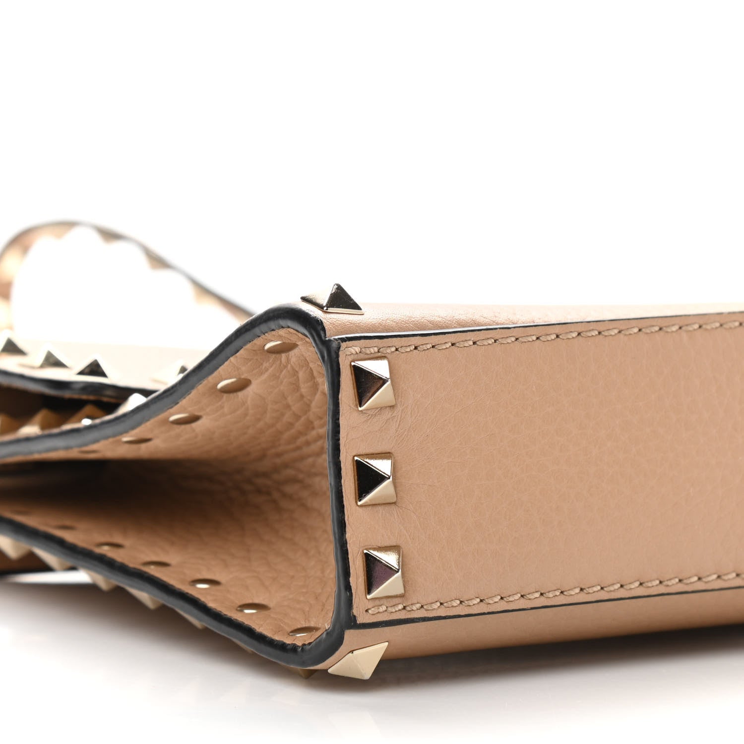 Valentino Garavani Pebbled Calfskin Medium Rockstud Flip Lock Crossbody Bag Camel Rose 8 of 12