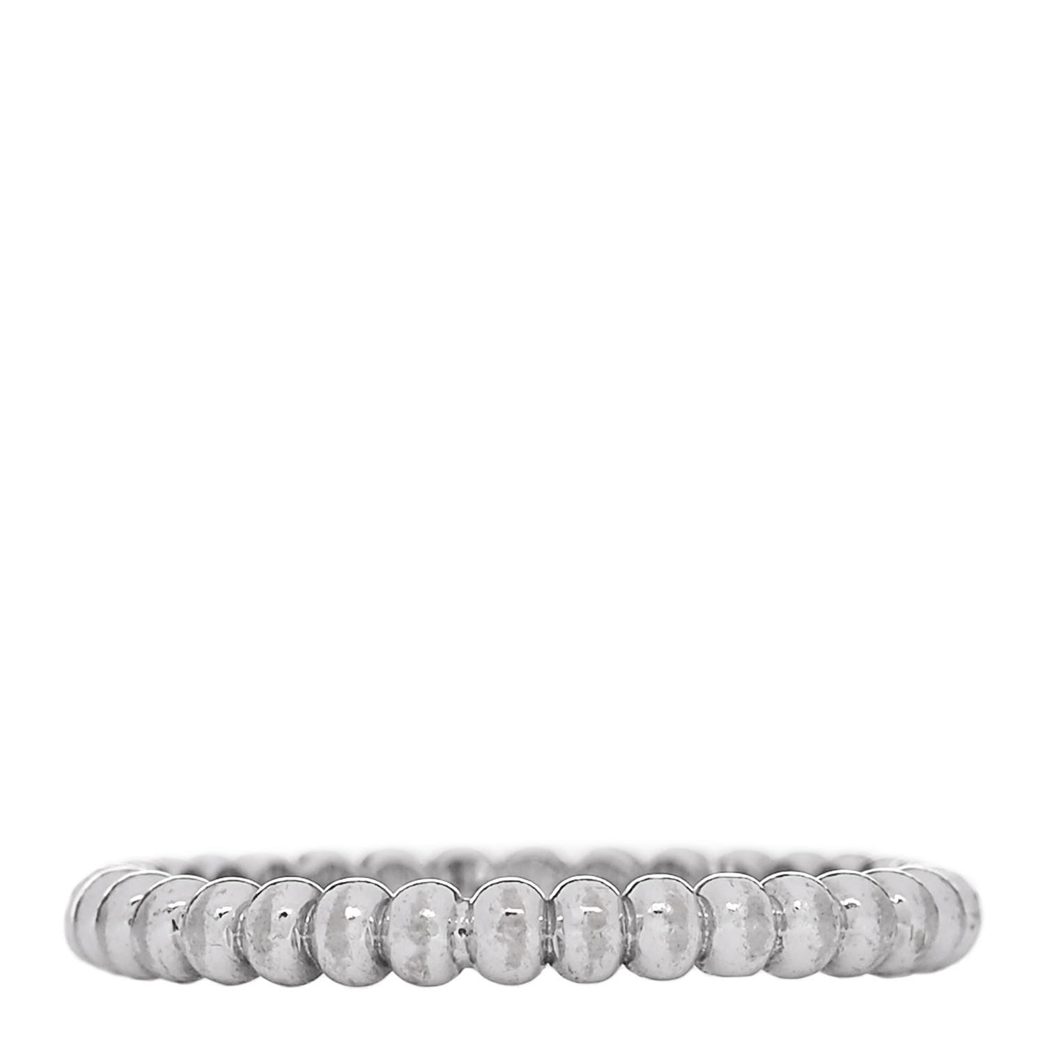 Van Cleef & Arpels 18K White Gold Small Perlee Ring 48 4.5 1 of 5