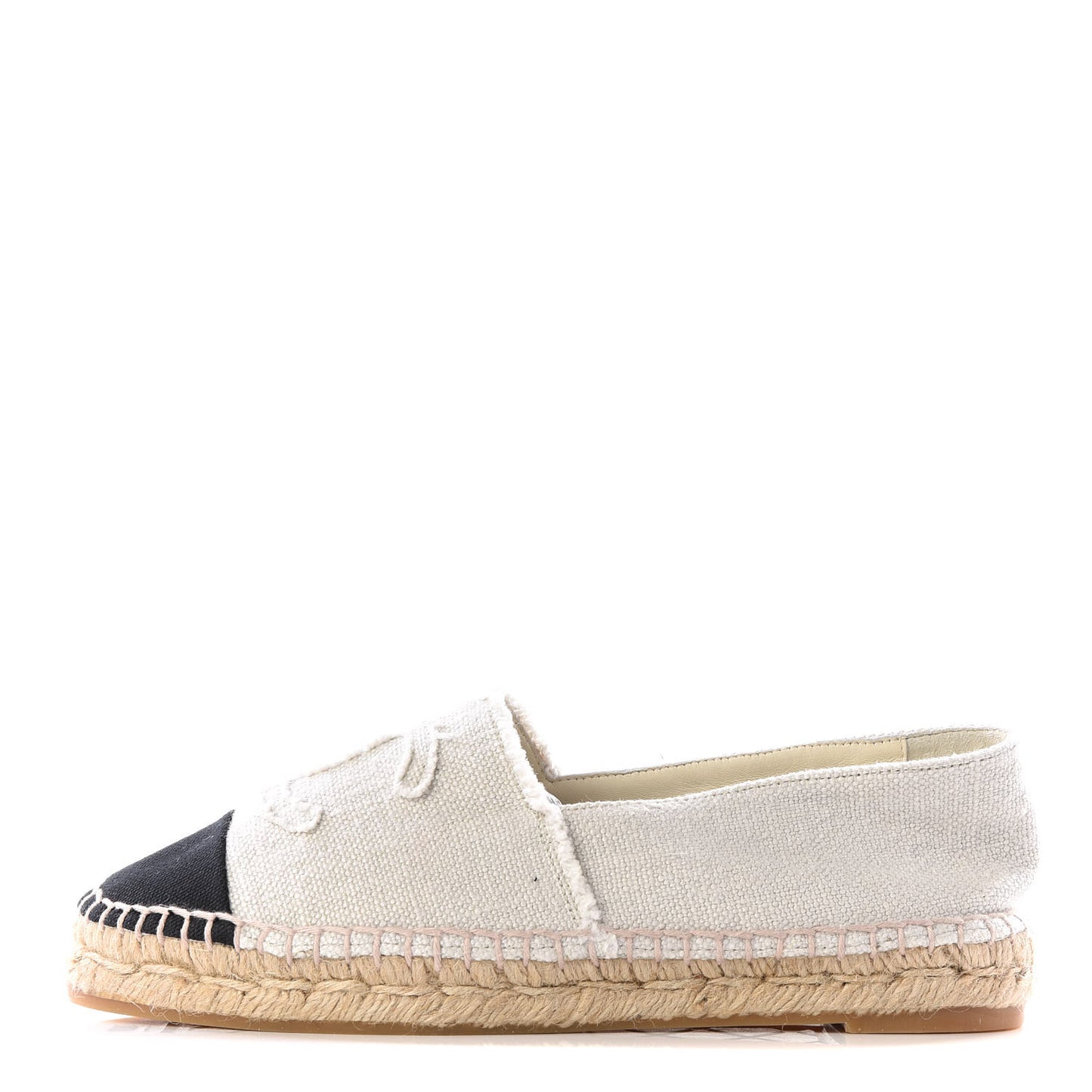 Linen CC Espadrilles 37 Beige Black