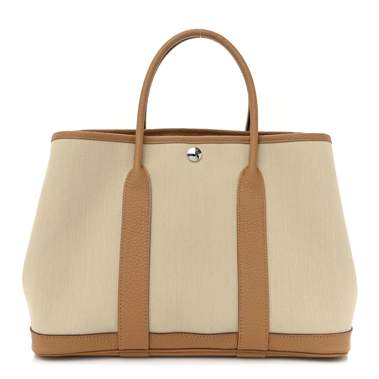 Hermes Toile Militaire Vache Country Garden Party 30 TPM Tote Beton Biscuit 1 of 13