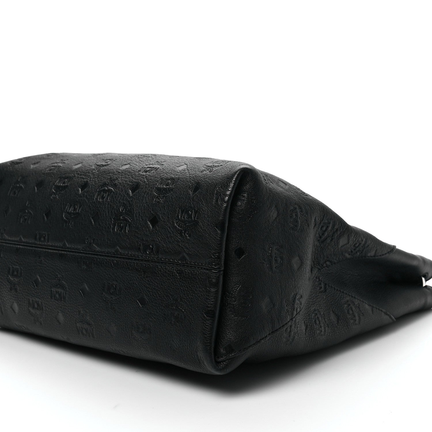 MCM Calfskin Ottomar Monogram Large Klara Hobo Black Red 7 of 7