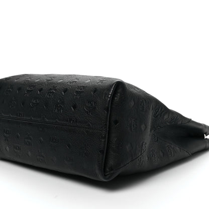 MCM Calfskin Ottomar Monogram Large Klara Hobo Black Red 7 of 7