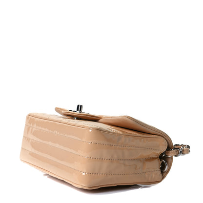 Chanel Patent Chevron Quilted Mini Rectangular Flap Beige 5 of 9