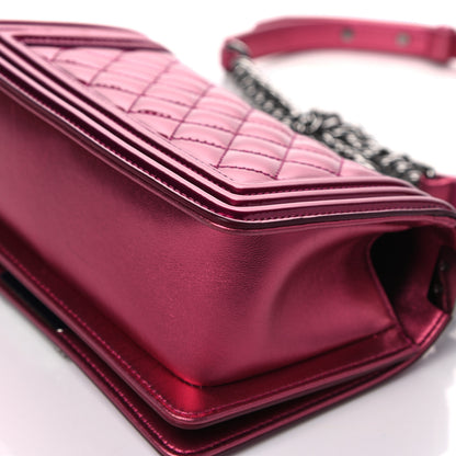 Chanel Metallic Patent Calfskin Quilted Small Boy Flap Pink 11 of 13