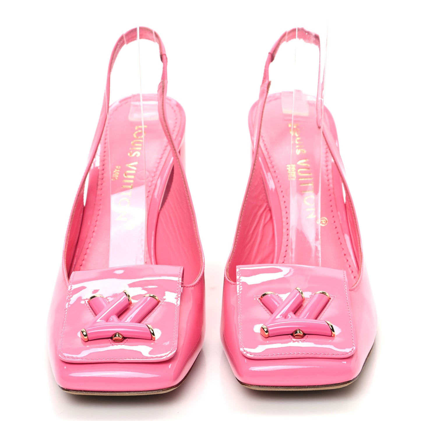 Patent Calfskin Shake Slingback Pumps 38.5 Pink