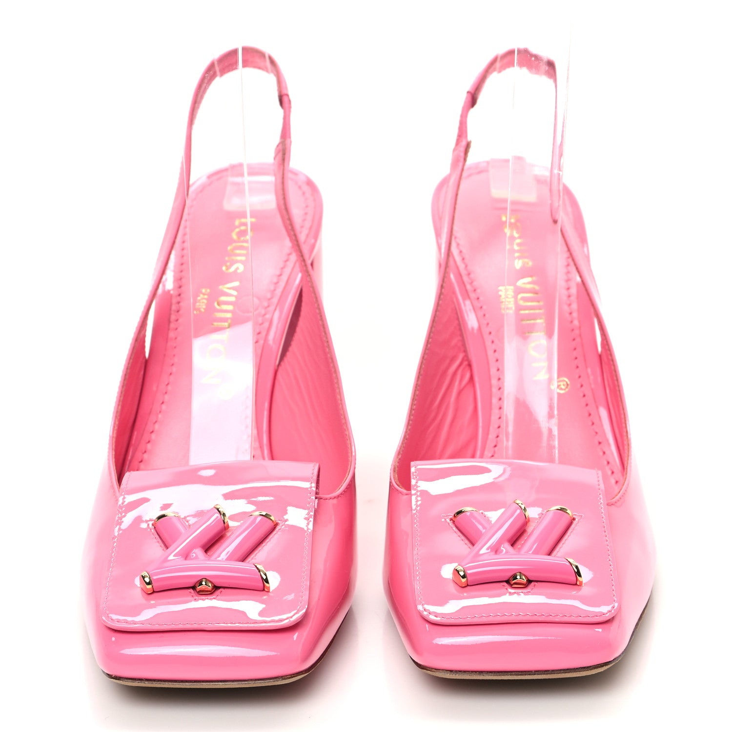 Louis Vuitton Patent Calfskin Shake Slingback Pumps 38.5 Pink 2 of 9