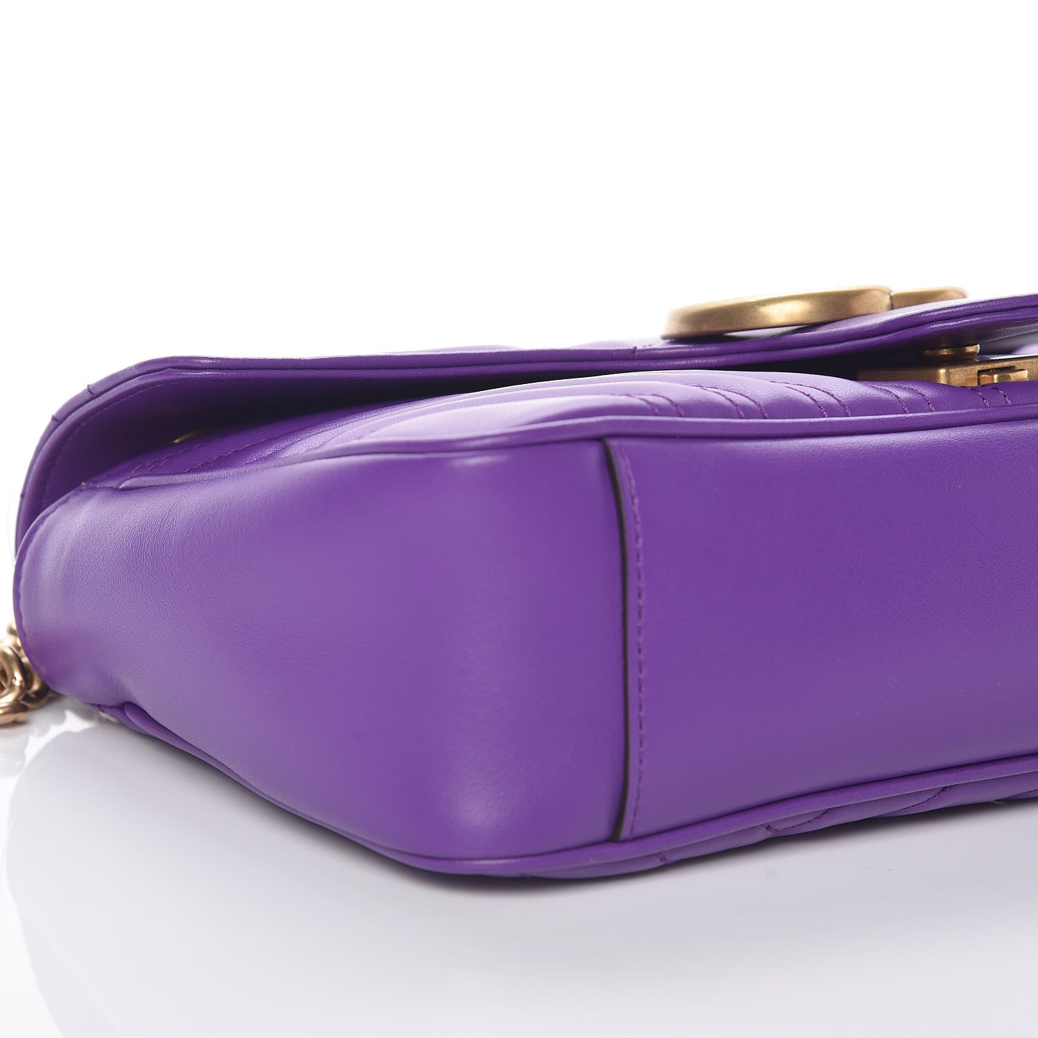 Gucci Calfskin Matelasse Small GG Marmont Shoulder Bag Shine Purple 5 of 9