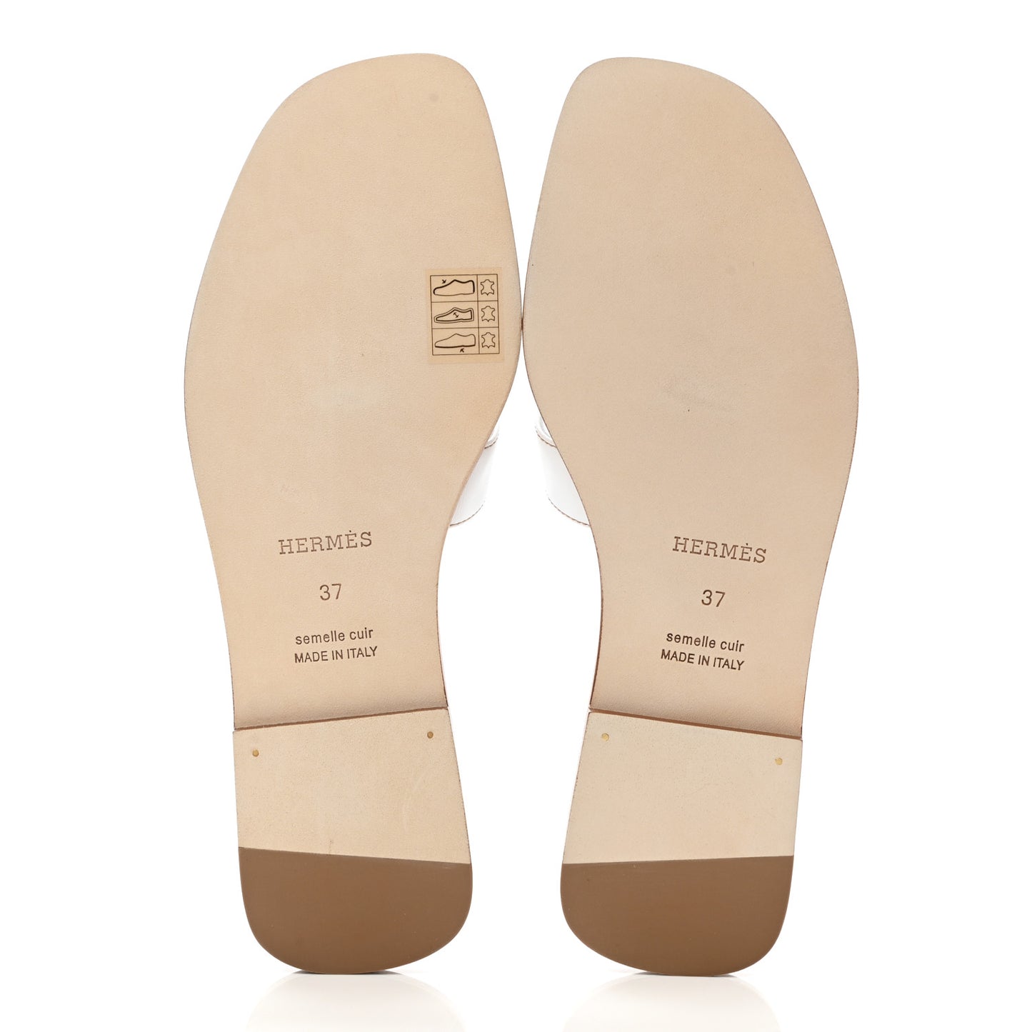 Box Calfskin Oran Sandals 37 White