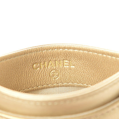 Chanel Metallic Goatskin Quilted Chanel 19 Card Holder Gold 5 of 7