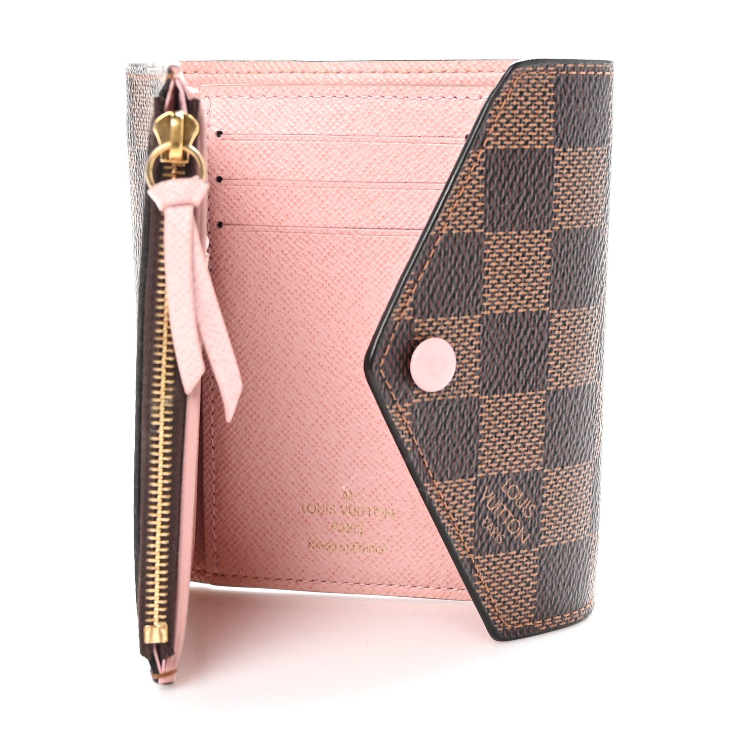 Damier Ebene Victorine Wallet Rose Ballerine