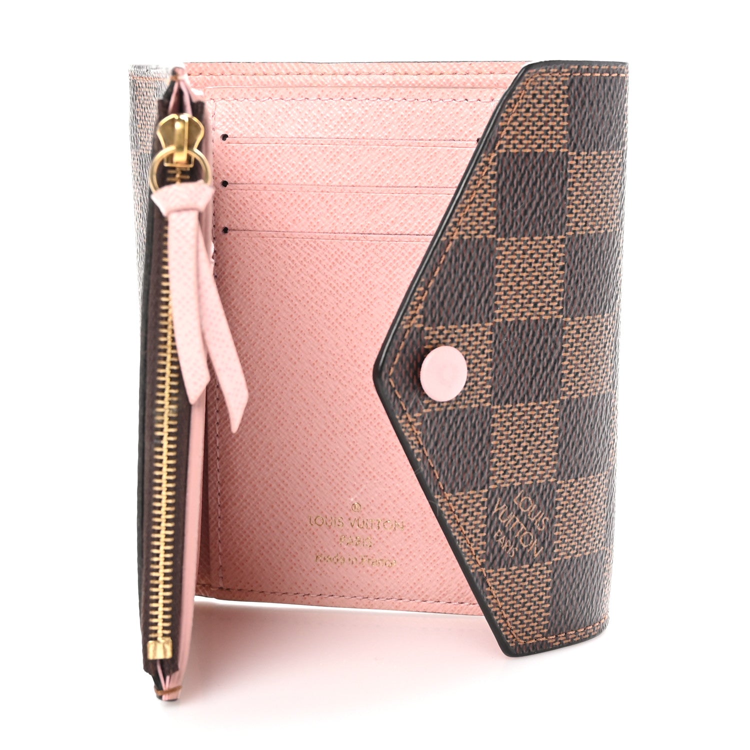 Louis Vuitton Damier Ebene Victorine Wallet Rose Ballerine 5 of 8