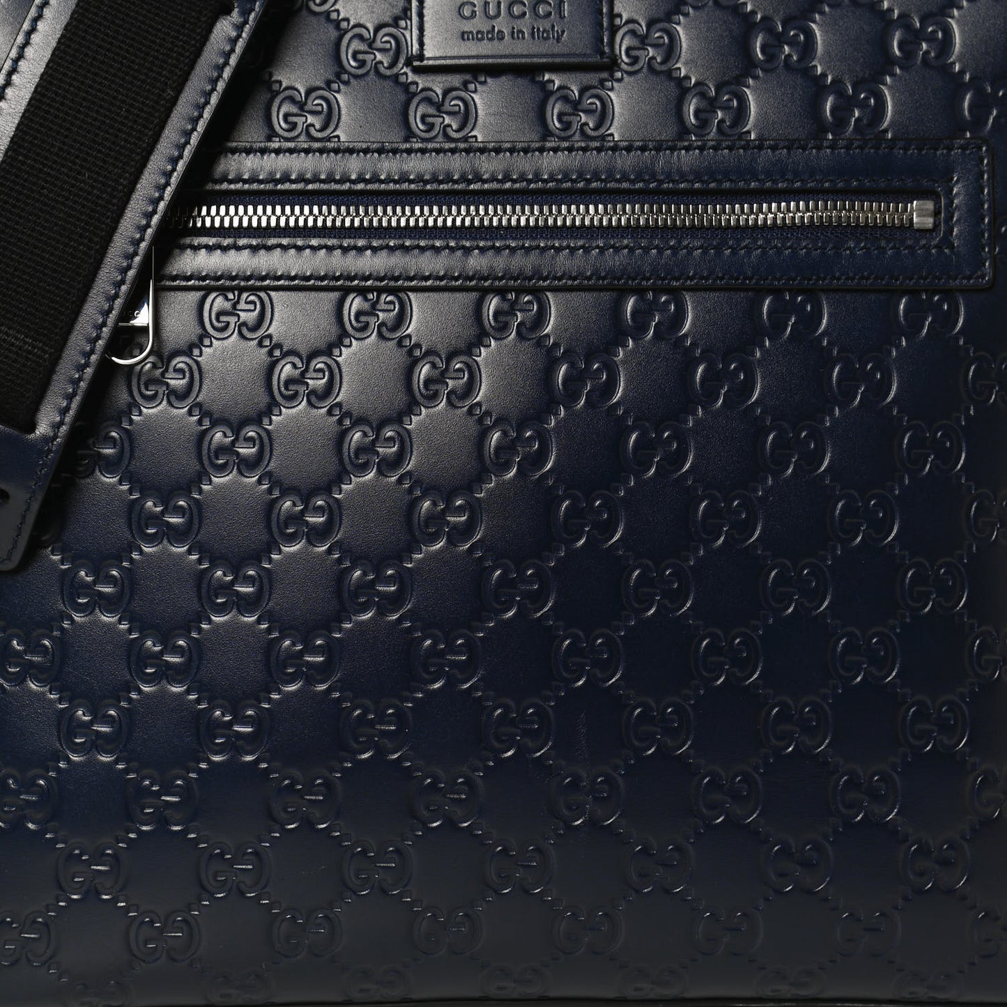 Guccissima Signature Medium Flat Messenger Bag Blue