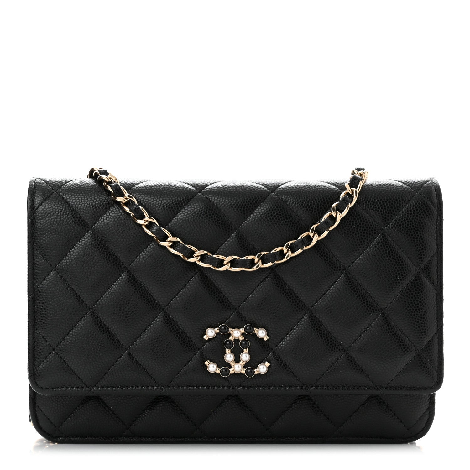 Chanel Caviar Quilted Coco Candy Wallet On Chain WOC Black 1 of 12