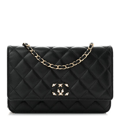 Chanel Caviar Quilted Coco Candy Wallet On Chain WOC Black 1 of 12