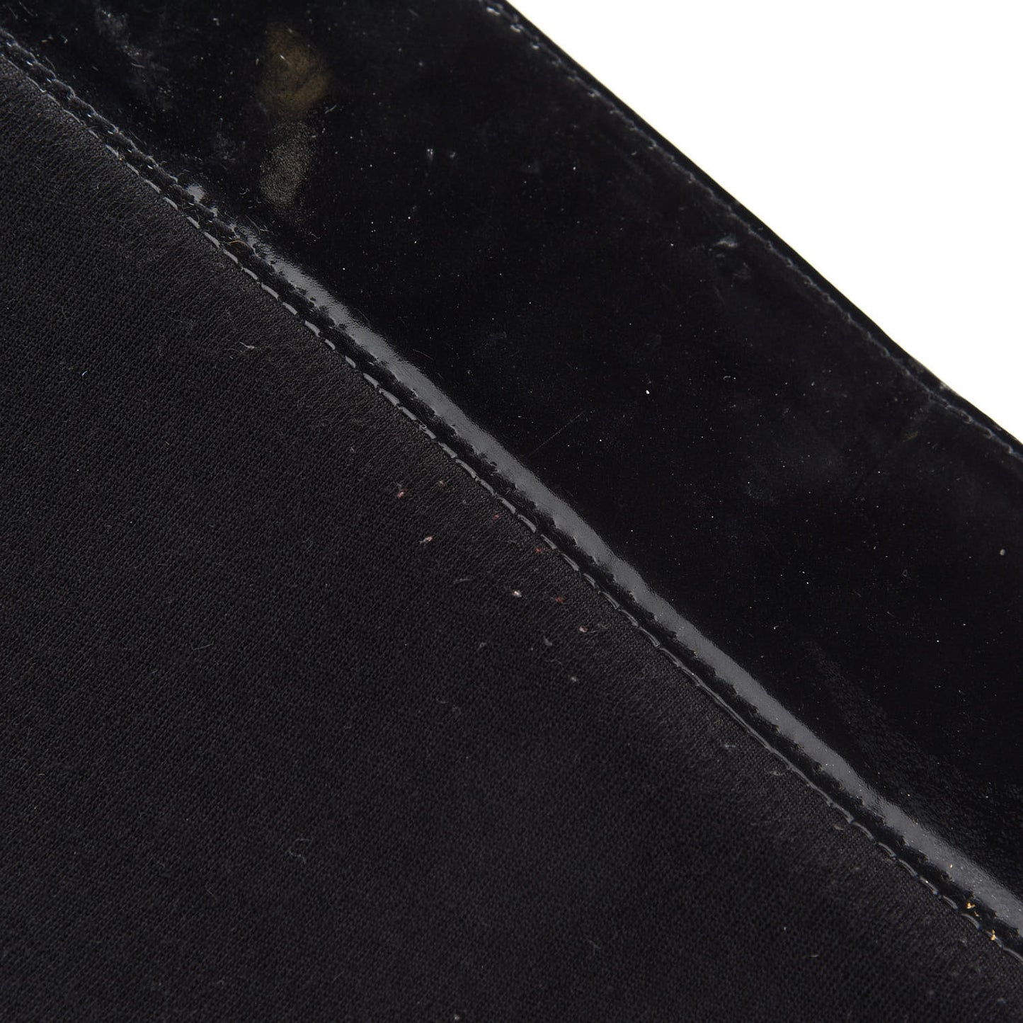 Patent Jersey Shoulder Flap Bag Black