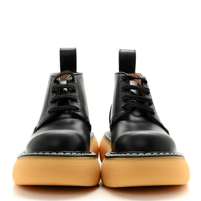 Bottega Veneta Calfskin The Swell Lace Up Ankle Boots 37 Black Natural Rubber 2 of 9