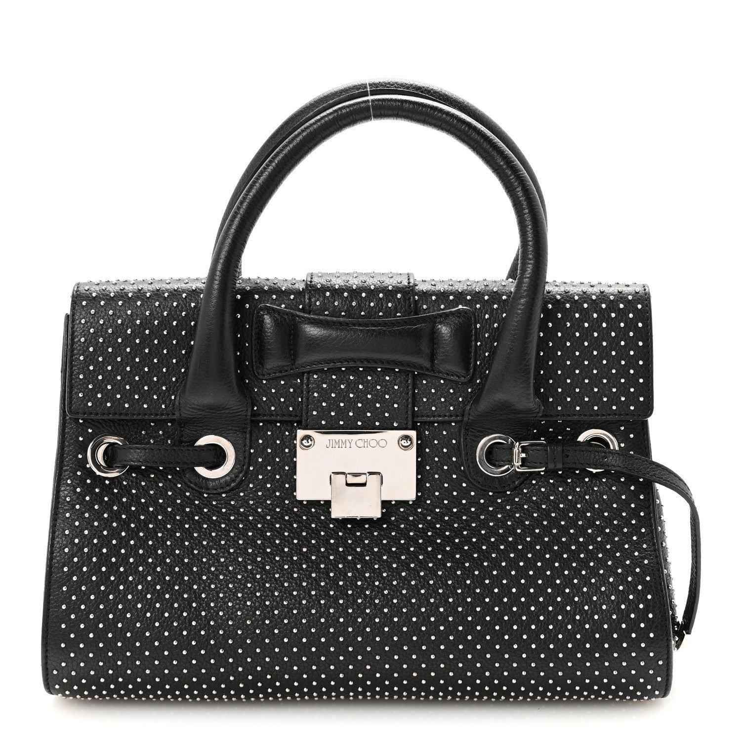 Jimmy Choo Studded Calfskin Rosalie Satchel Black 1 of 9