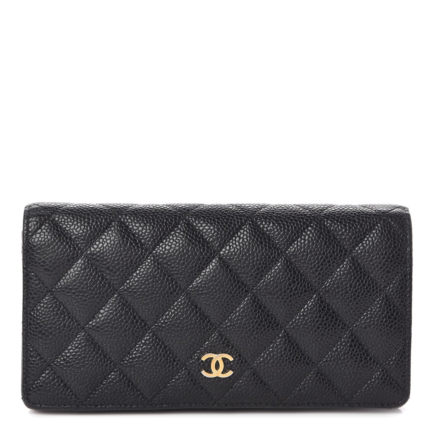 Caviar Quilted Yen Wallet Black