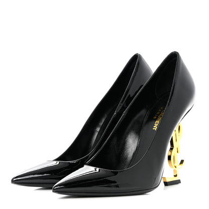 Saint Laurent Patent Opyum 110 Pumps 38 Black Gold 3 of 9