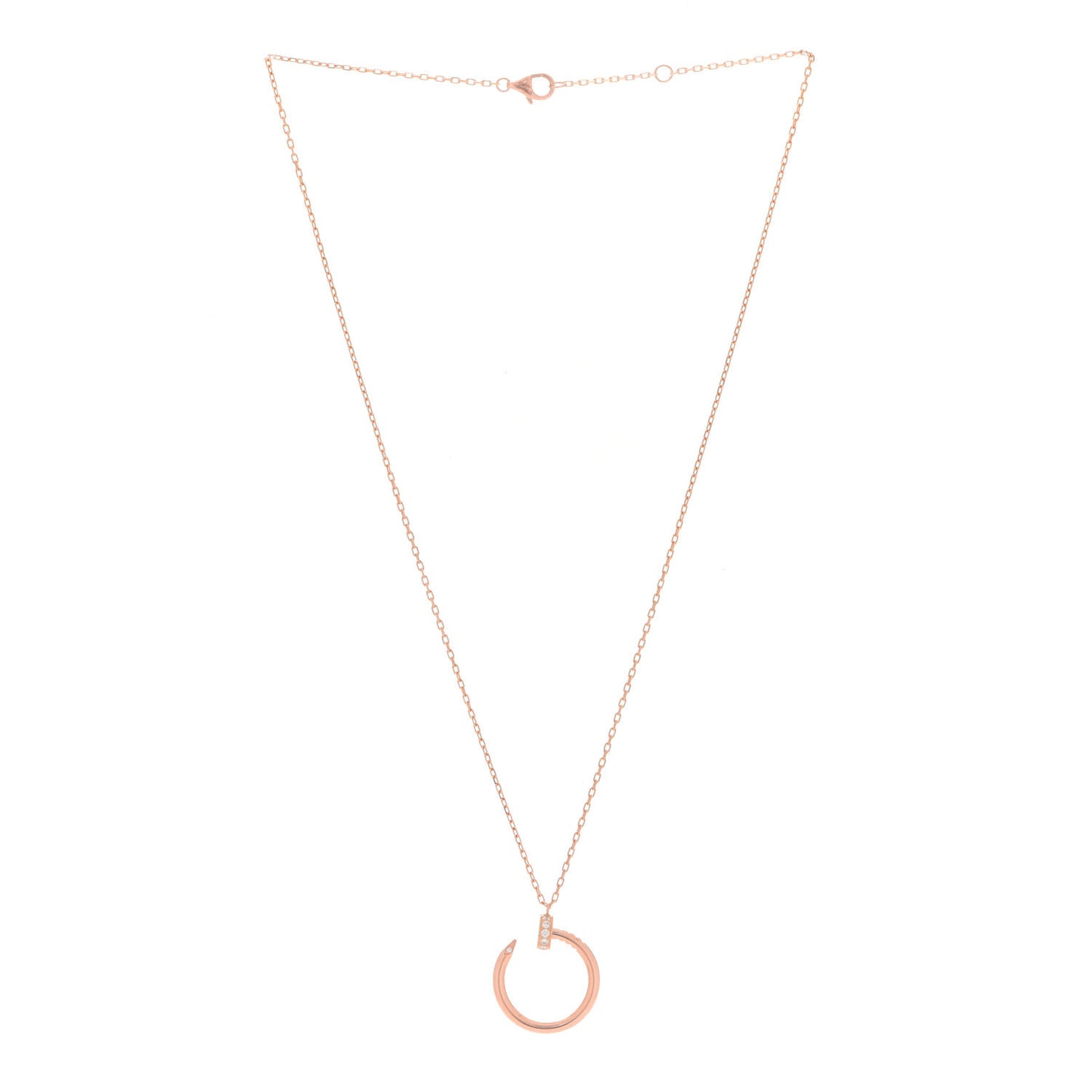 18K Pink Gold Diamond Juste Un Clou Pendant Necklace