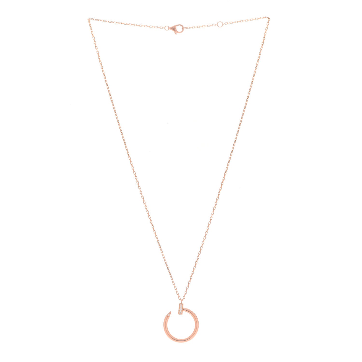 Cartier 18K Pink Gold Diamond Juste Un Clou Pendant Necklace 3 of 6