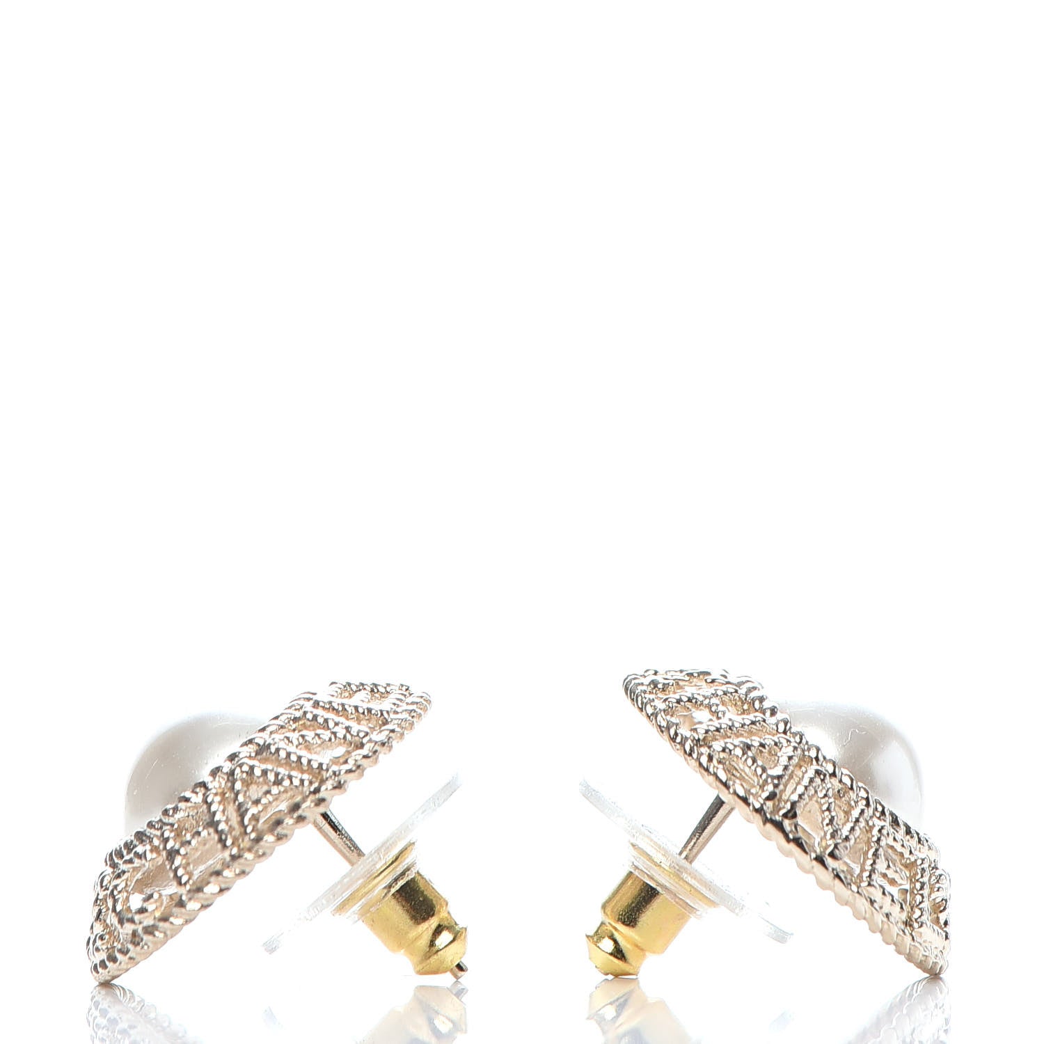 Chanel Pearl CC Round Rope Logo Earrings Gold 3 of 5