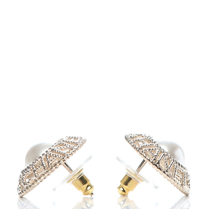 Chanel Pearl CC Round Rope Logo Earrings Gold 3 of 5
