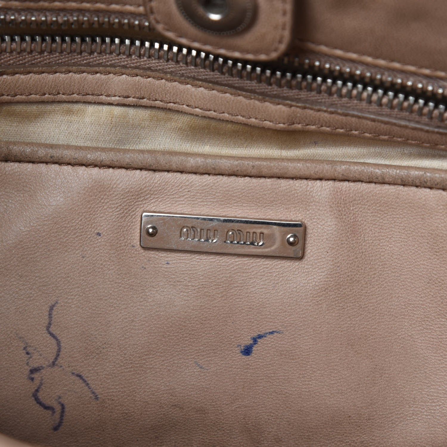 Miu Miu Nappa Matelasse Swarovski Crystal Tote Cammeo 8 of 17