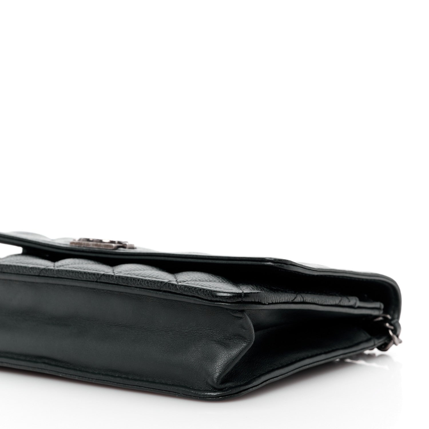 Chanel Grained Calfskin Quilted Boy Wallet On Chain WOC Black 12 of 14