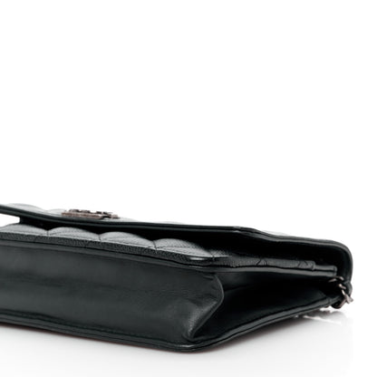 Chanel Grained Calfskin Quilted Boy Wallet On Chain WOC Black 12 of 14