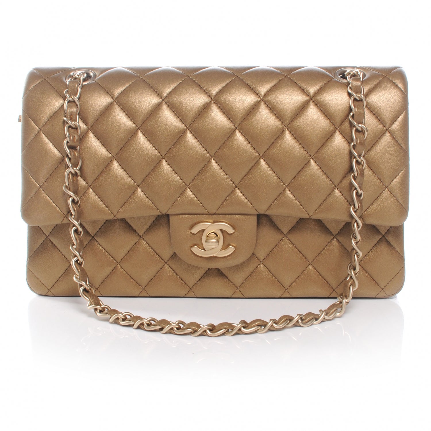 Chanel Lambskin Medium Double Flap Bronze 1 of 9
