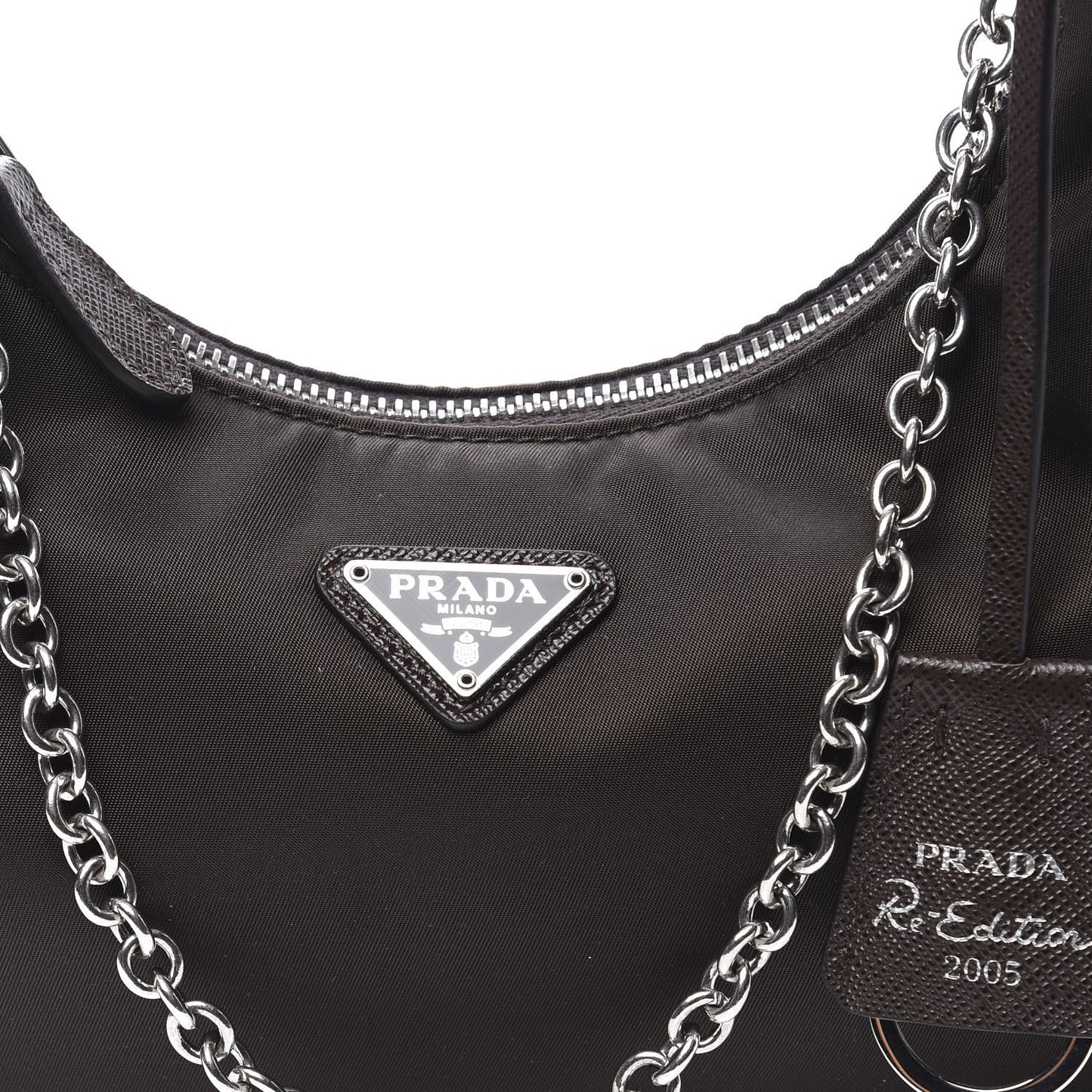 Tessuto Nylon Saffiano Re-Edition 2005 Shoulder Bag Cacao