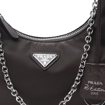 Prada Tessuto Nylon Saffiano Re-Edition 2005 Shoulder Bag Cacao 11 of 11