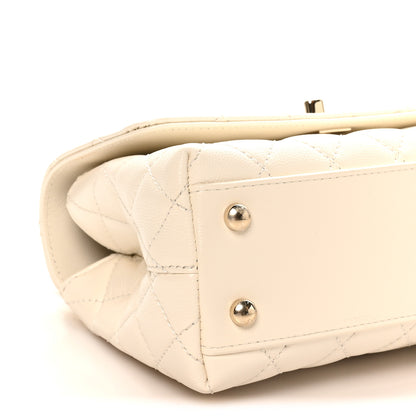 Chanel Caviar Quilted Mini Coco Handle Flap White 9 of 10