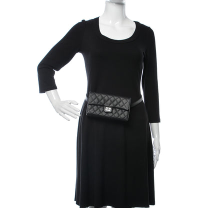 Chanel Grained Calfskin Quilted 2.55 Reissue Flap Belt Bag Clutch Black 2 of 11