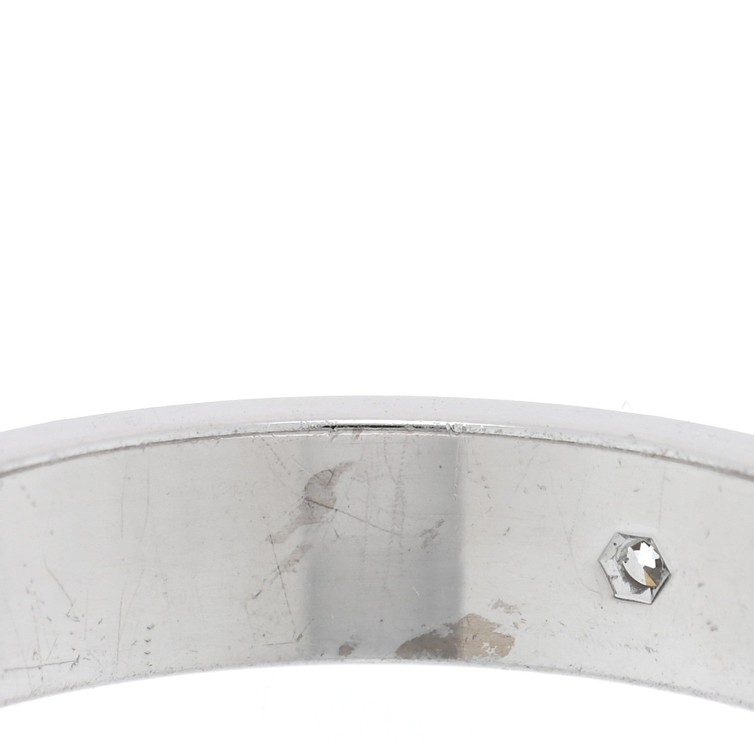 Cartier 18K White Gold Diamond 4mm LOVE Wedding Band Ring 53 6.25 5 of 6