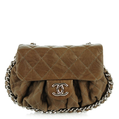 Chanel Washed Lambskin Mini Chain Around Flap Dark Beige 1 of 7
