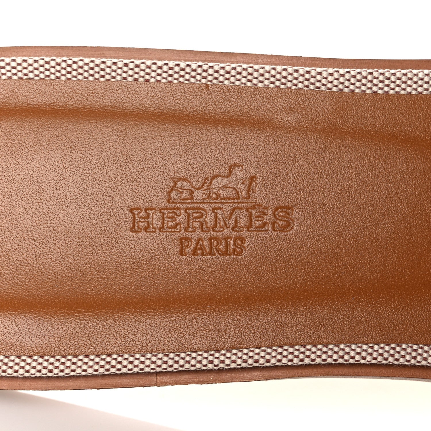 Hermes Calfskin Canvas Oran Sandals 41 Noisette Beige Dore 7 of 10