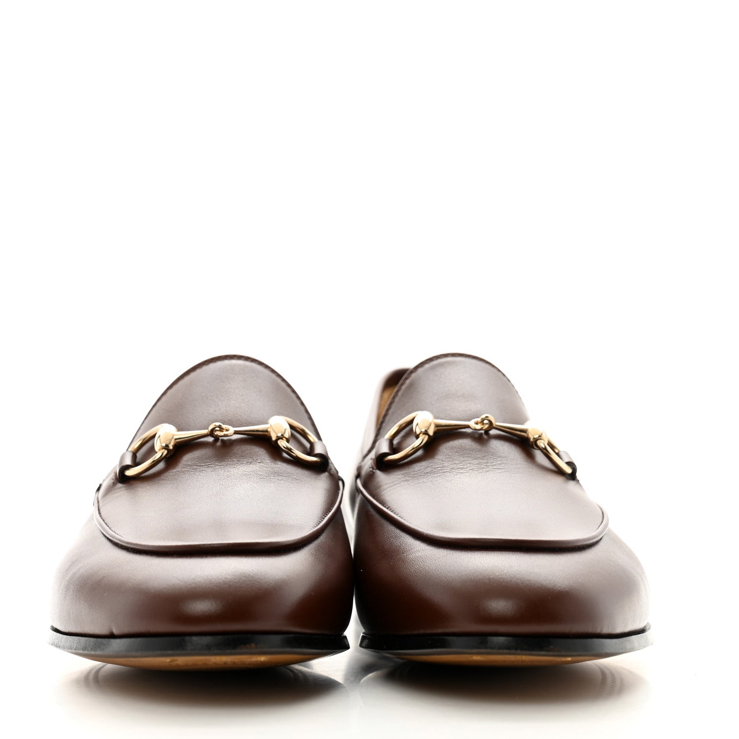 Gucci Calfskin Womens Jordaan Loafers 37.5 Sweet Chestnut 3 of 10