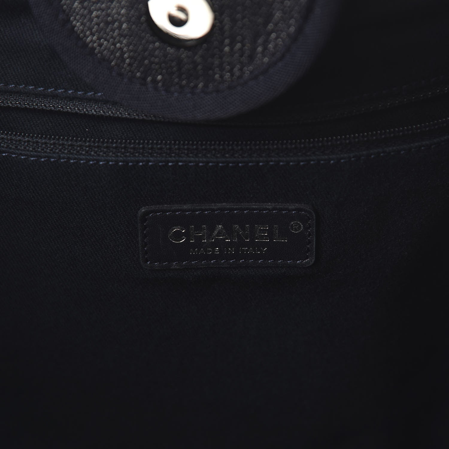 Chanel Denim Large Deauville Tote Blue Orange 9 of 10